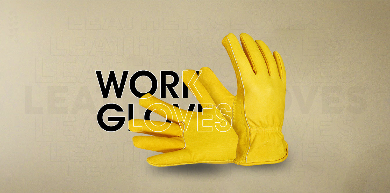 black leather gloves