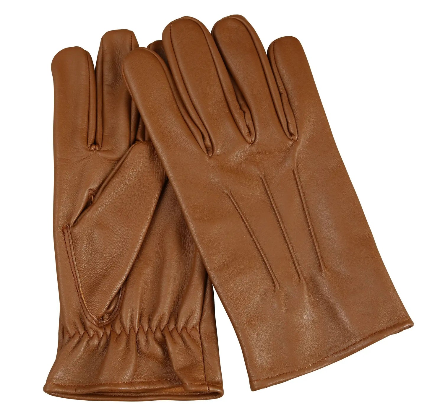 Brown Lambskin Leather Gloves