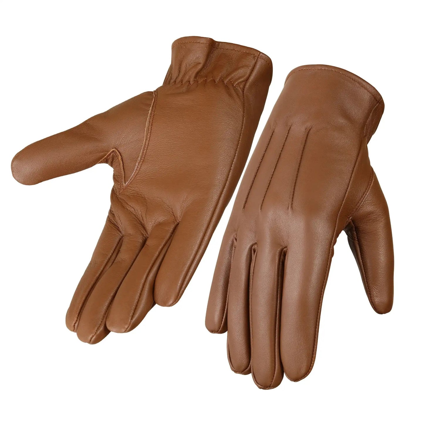 Brown Lambskin Leather Gloves