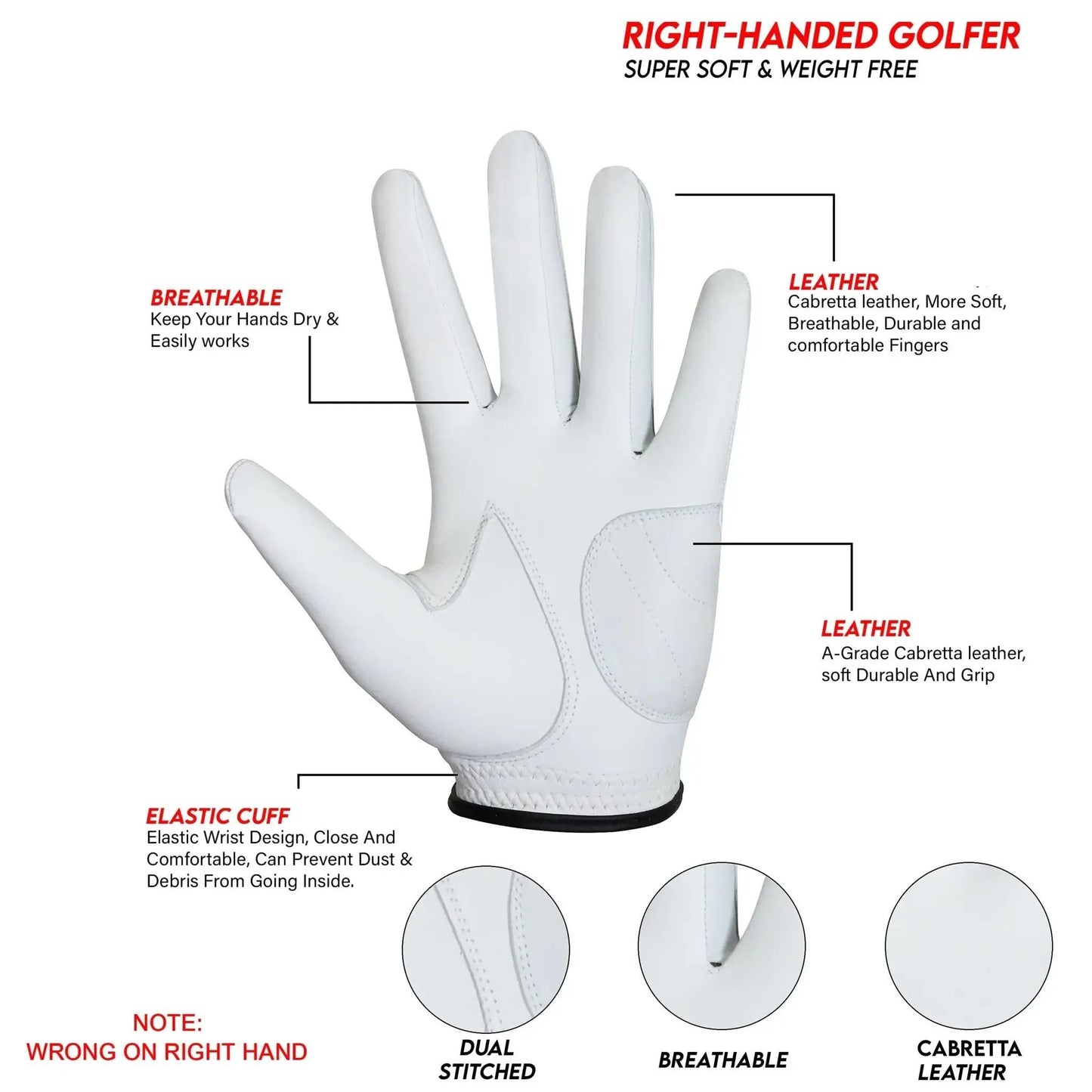 Premium Cabretta leather Golf Gloves