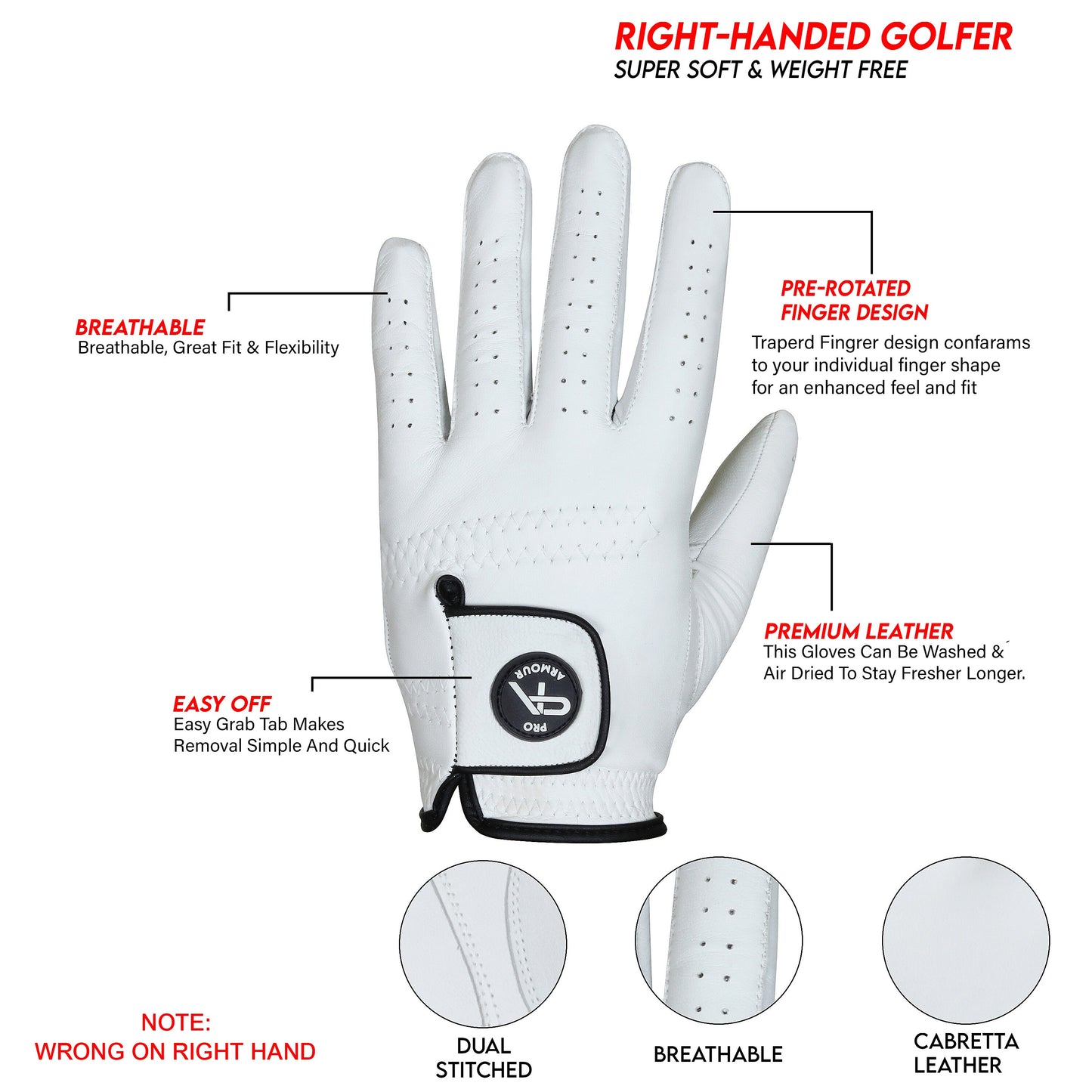 Premium Cabretta leather Golf Gloves