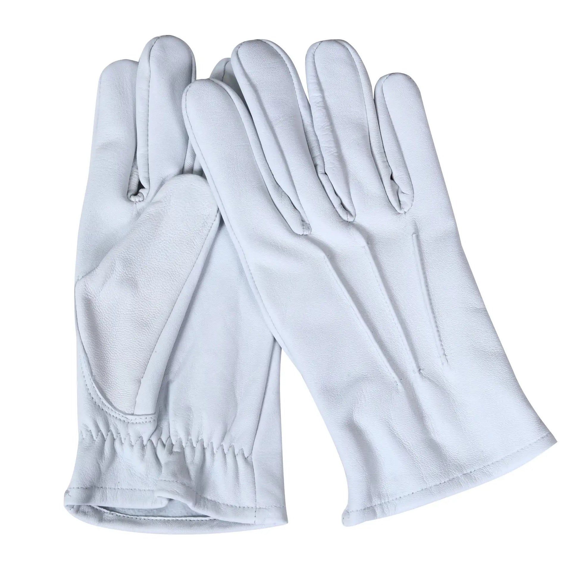 White Lambskin Leather Gloves