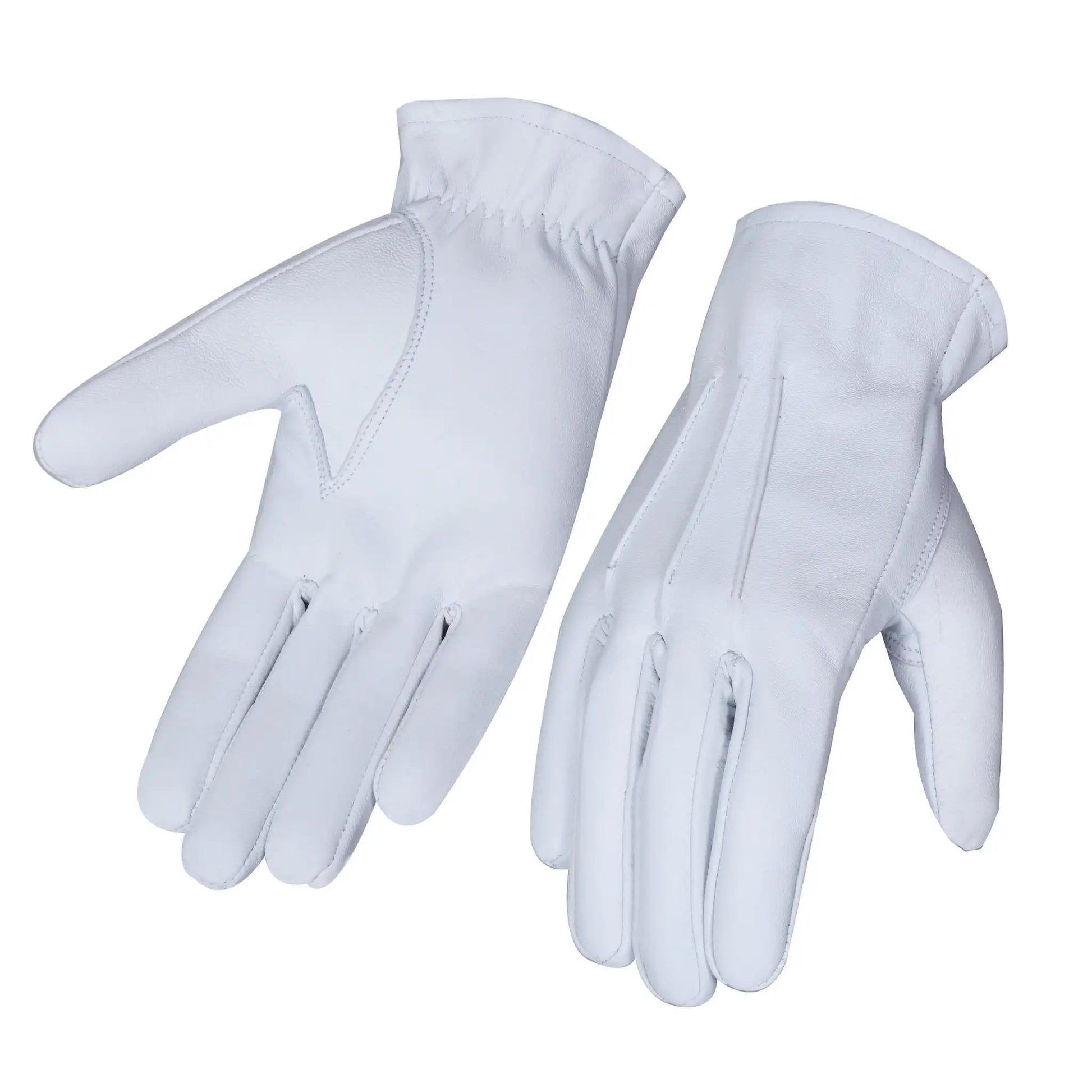 White Lambskin Leather Gloves