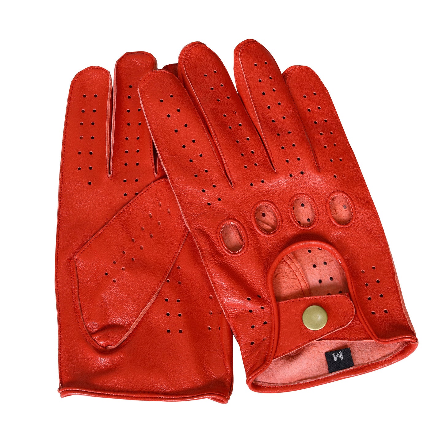 Red Lambskin Knuckle Leather Gloves