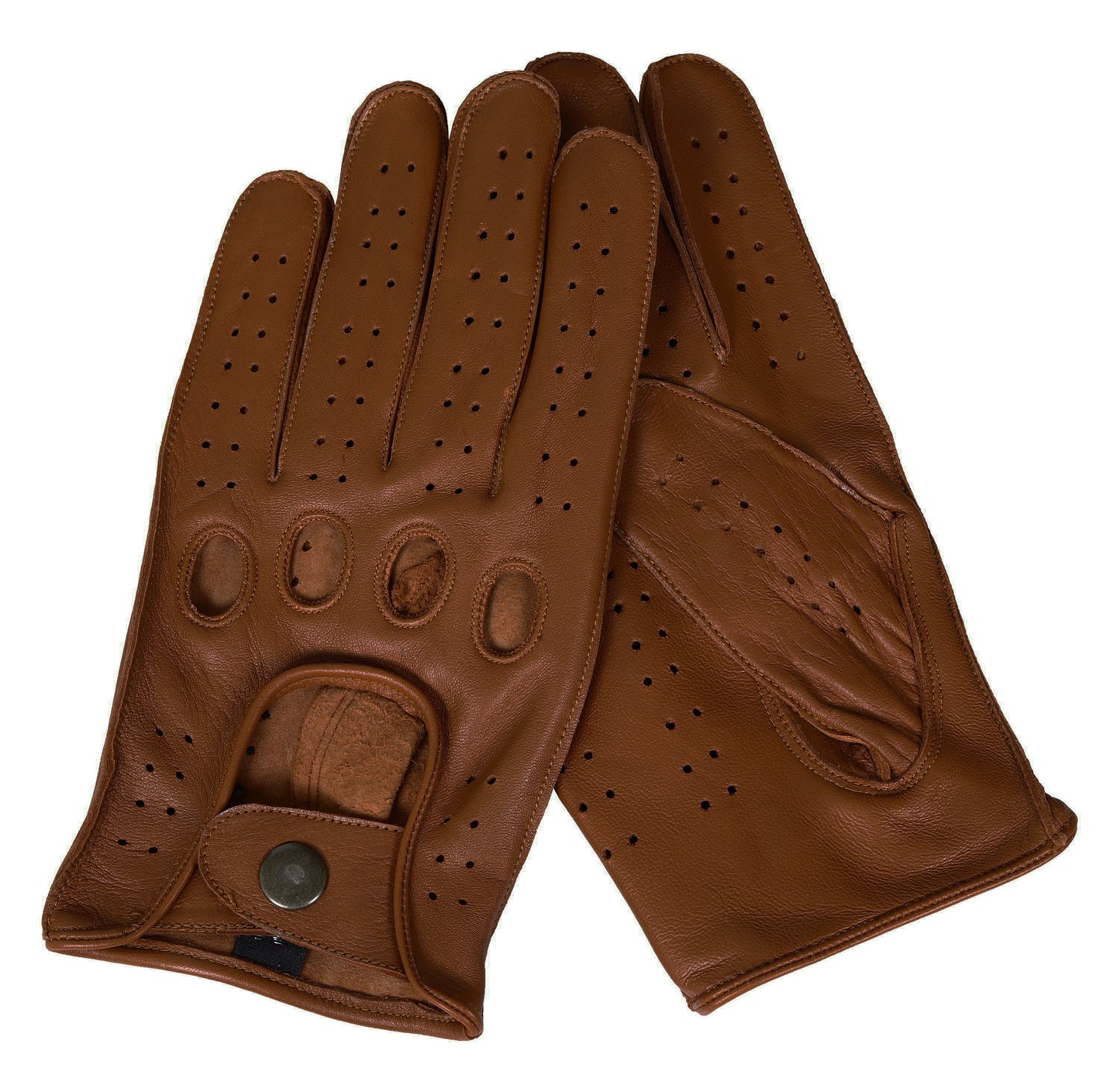 Dark Brown Lambskin Knuckle Leather Gloves