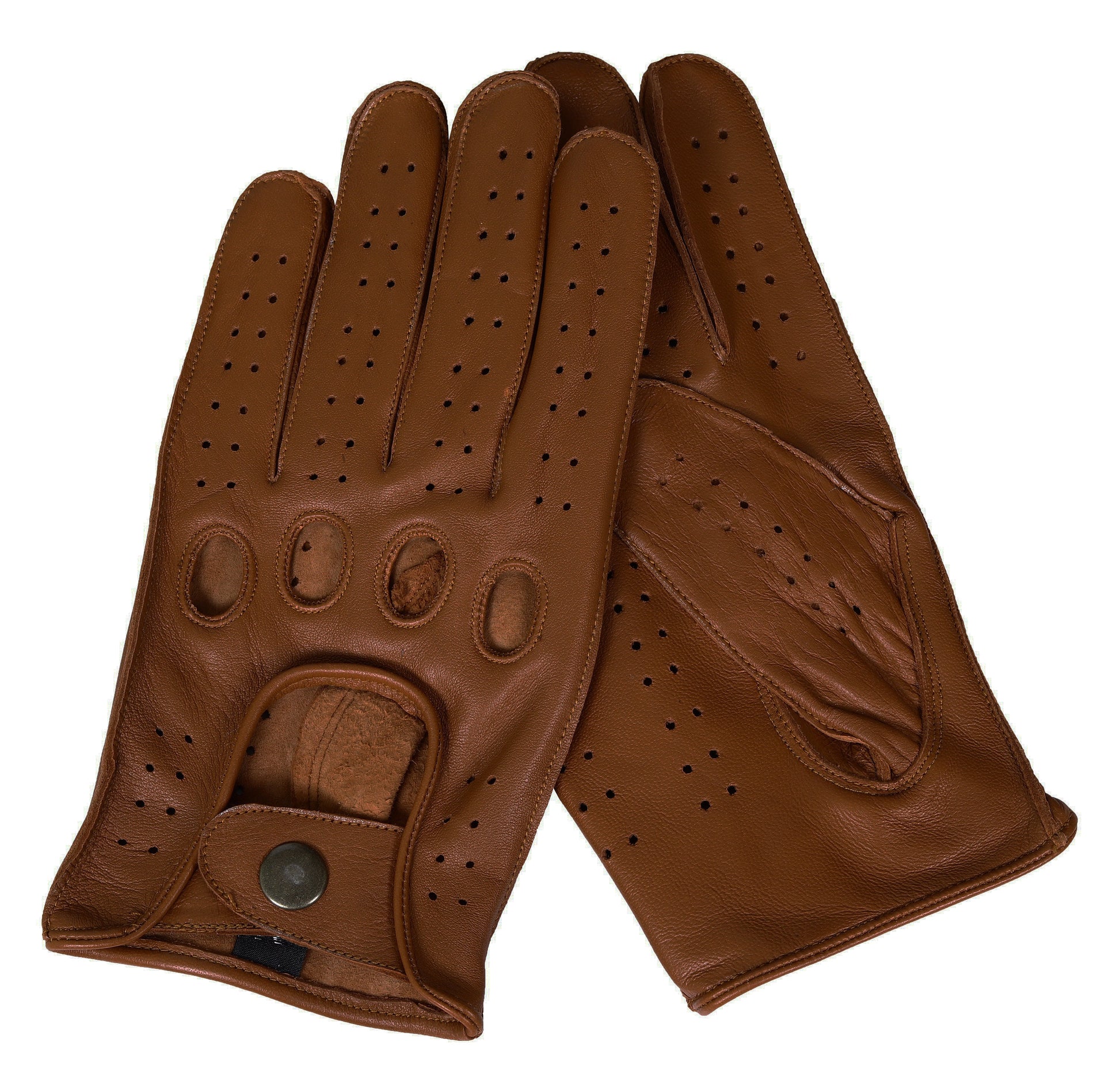 Dark Brown Lambskin Knuckle Leather Gloves