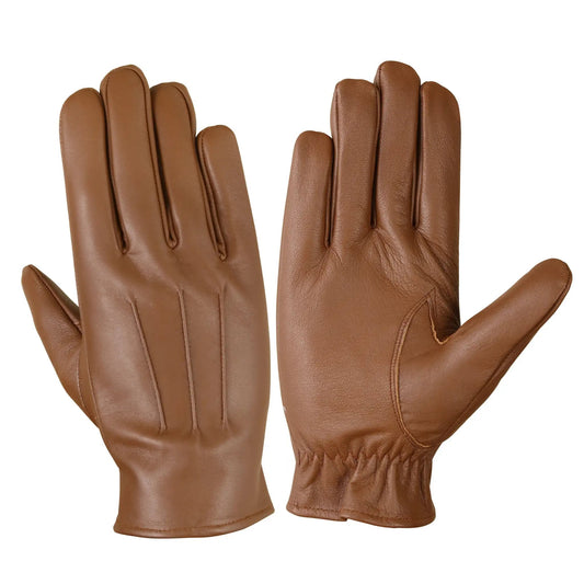 Brown Lambskin Leather Gloves