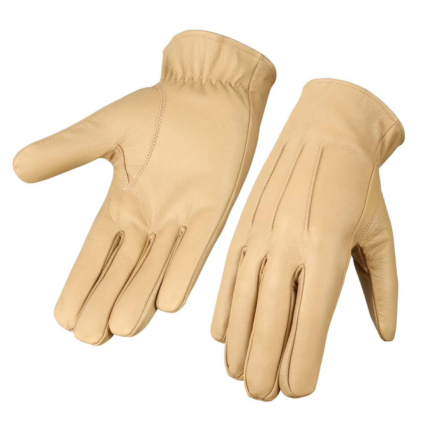 Beige Lambskin Leather Gloves